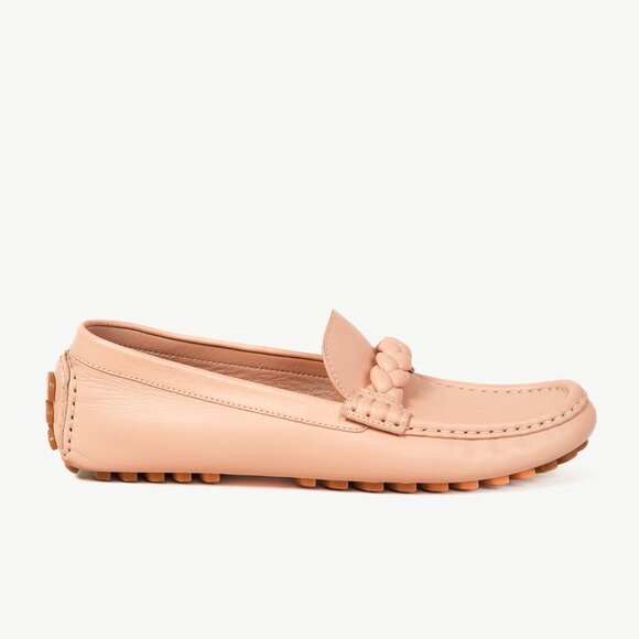 Gianvito Rossi Monza Pink Braided Leather Loafers - Picture 1 of 10